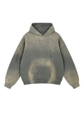 Vintage Washed Frayed Fleece Hoodie