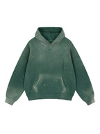 Vintage Washed Frayed Fleece Hoodie