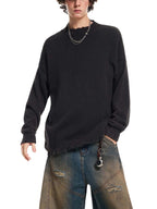 Vintage Washed Hand-Frayed Sweater