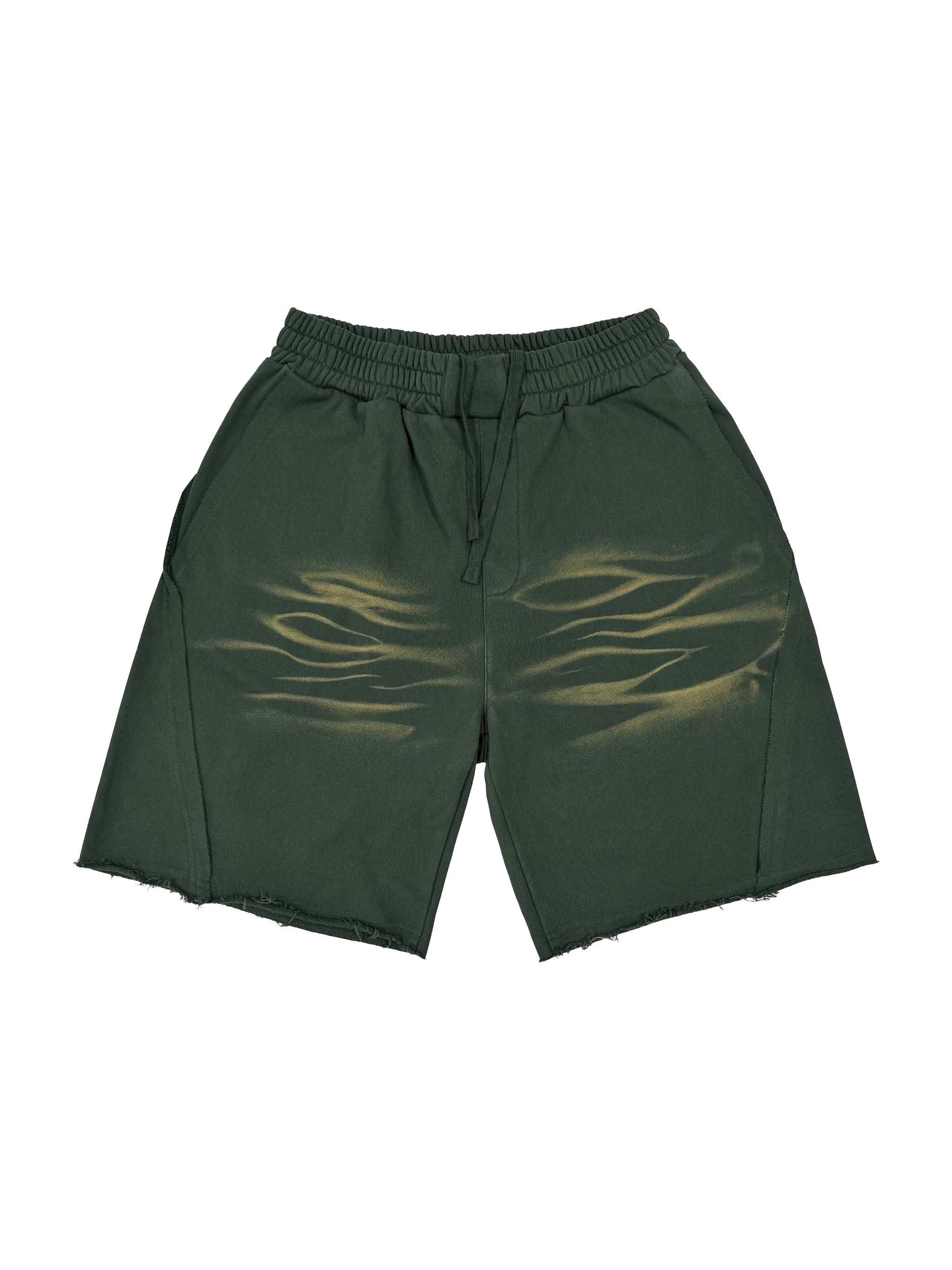 Vintage Washed Tiger Stripes Short Pants - Women
