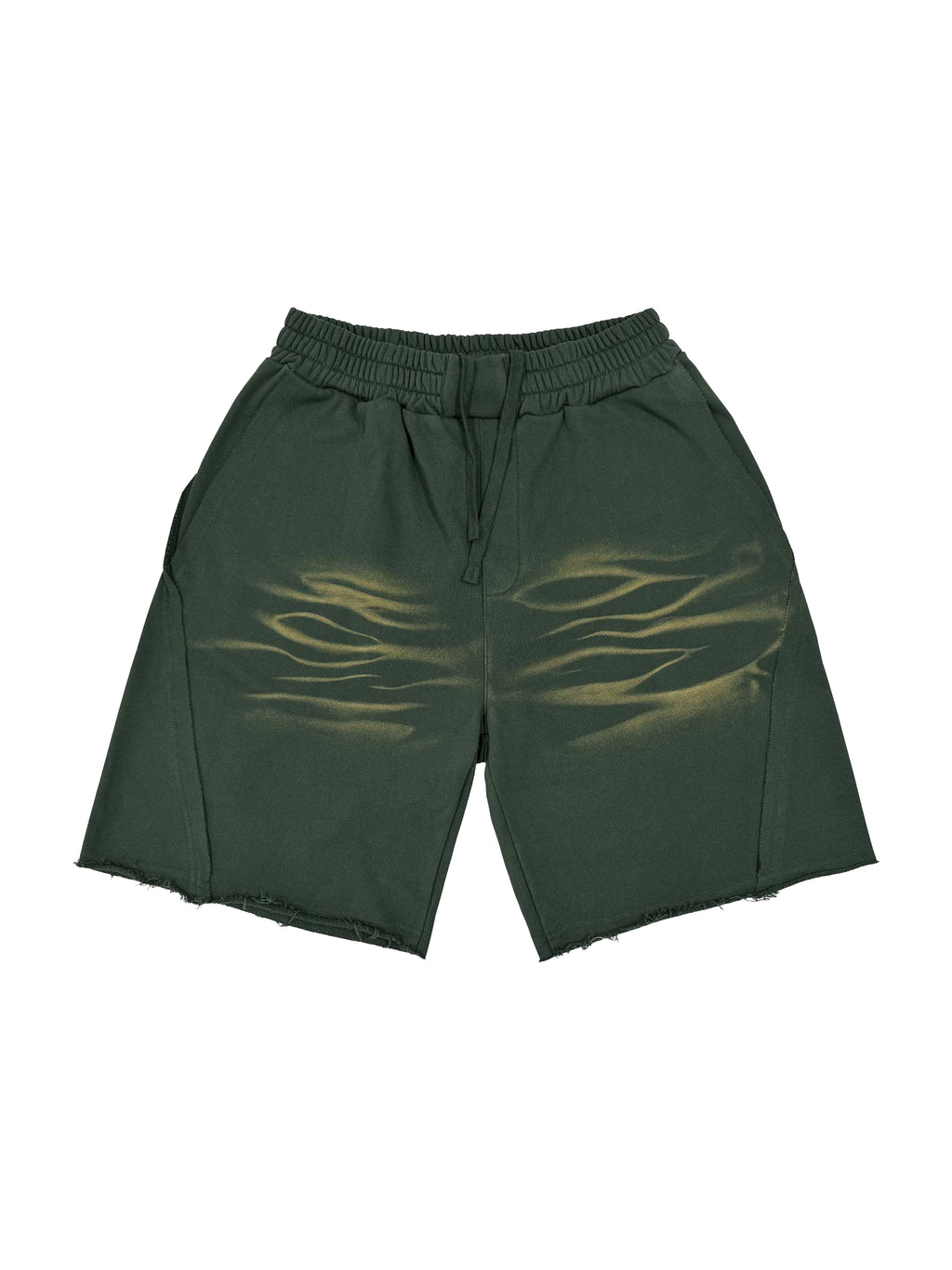 Vintage Washed Tiger Stripes Short Pants - Women