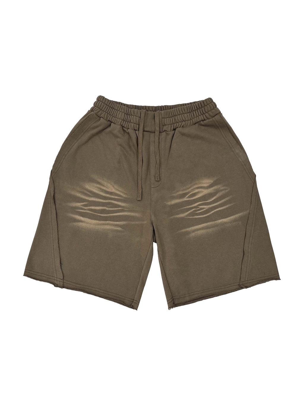 Vintage Washed Tiger Stripes Short Pants - Women