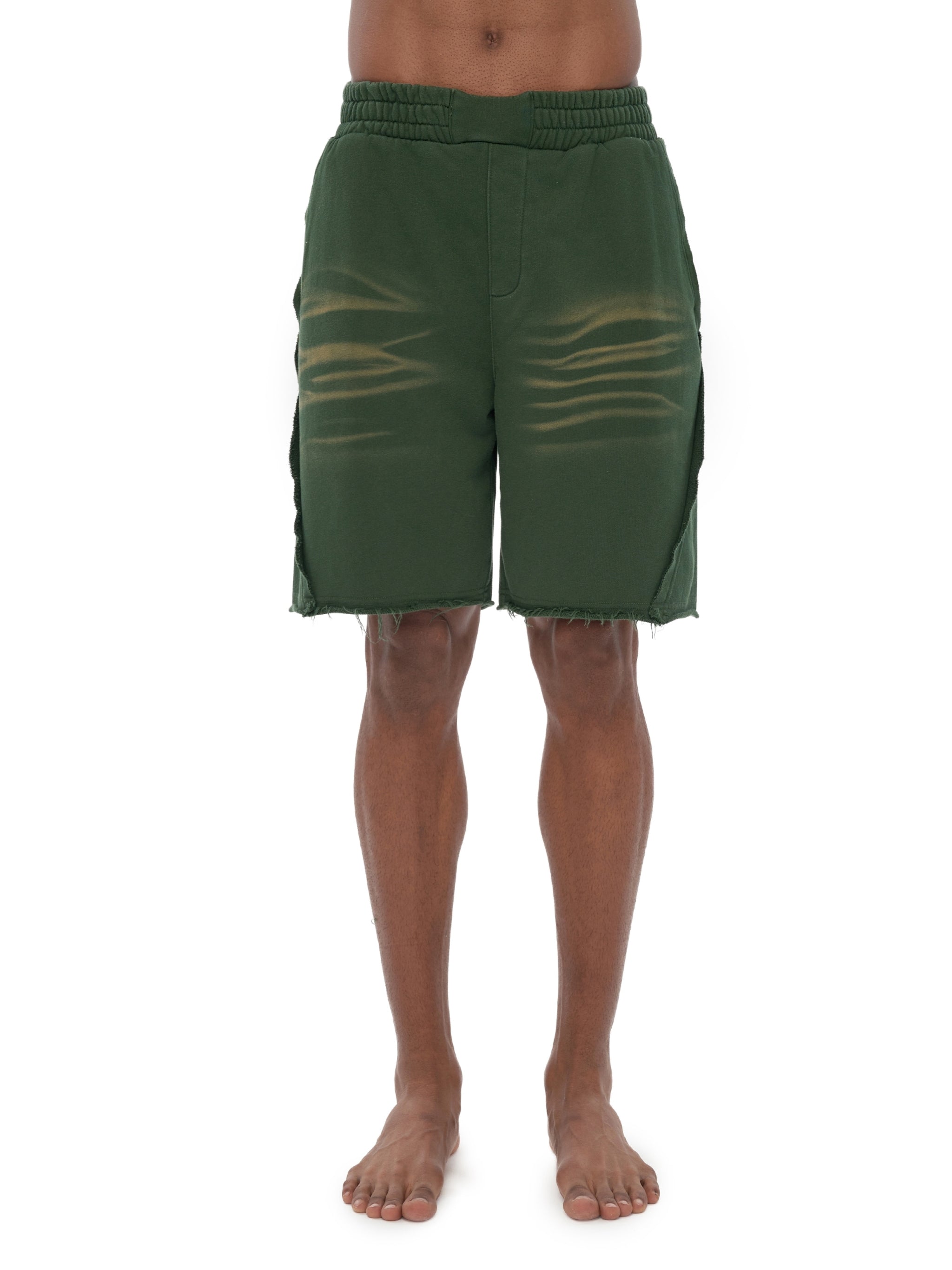 Vintage Washed Tiger Stripes Short Pants - Men