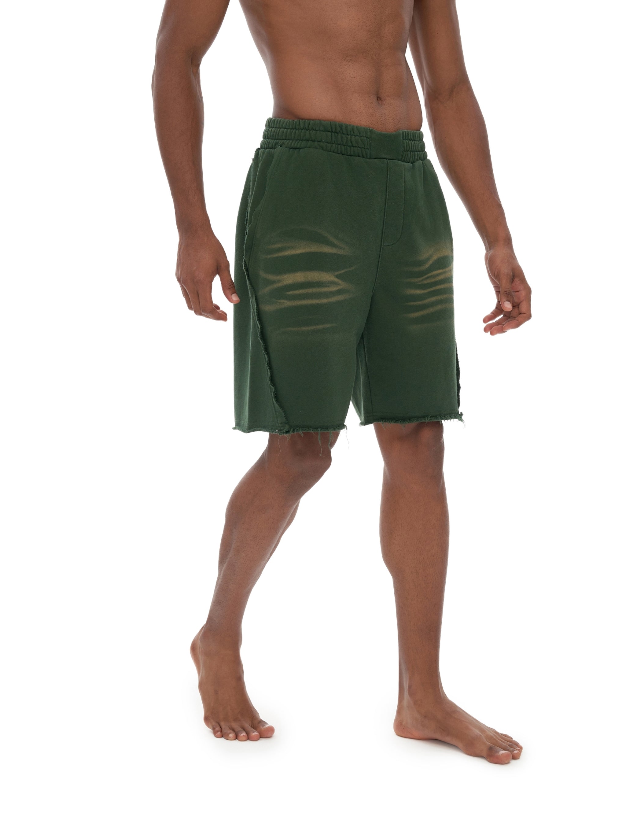 Vintage Washed Tiger Stripes Short Pants - Men
