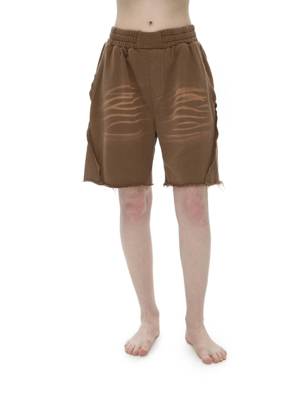 Vintage Washed Tiger Stripes Short Pants - Women