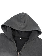 Vintage Washed Zip-Up Hooded Tank Top