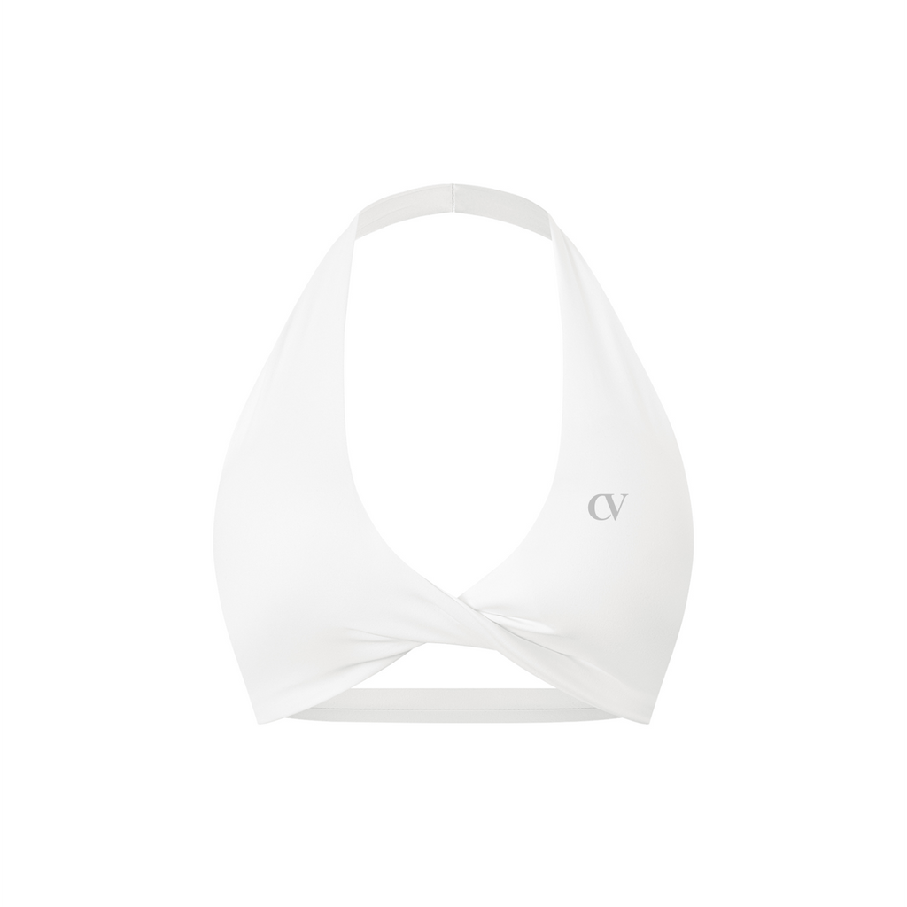 Women's Pleated Halter Sports Bra