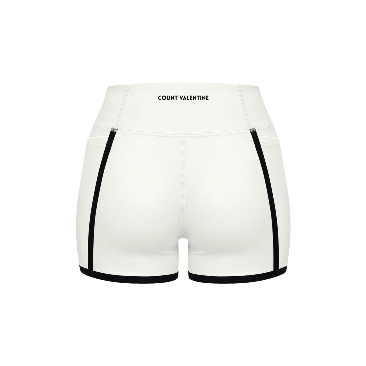 Everyday Move Biker Shorts - White, photo 2 | women's biker shorts by Count Valentine