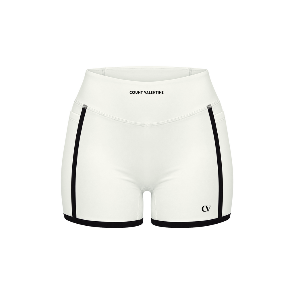 Everyday Move Biker Shorts - White, photo 1 | women's biker shorts by Count Valentine