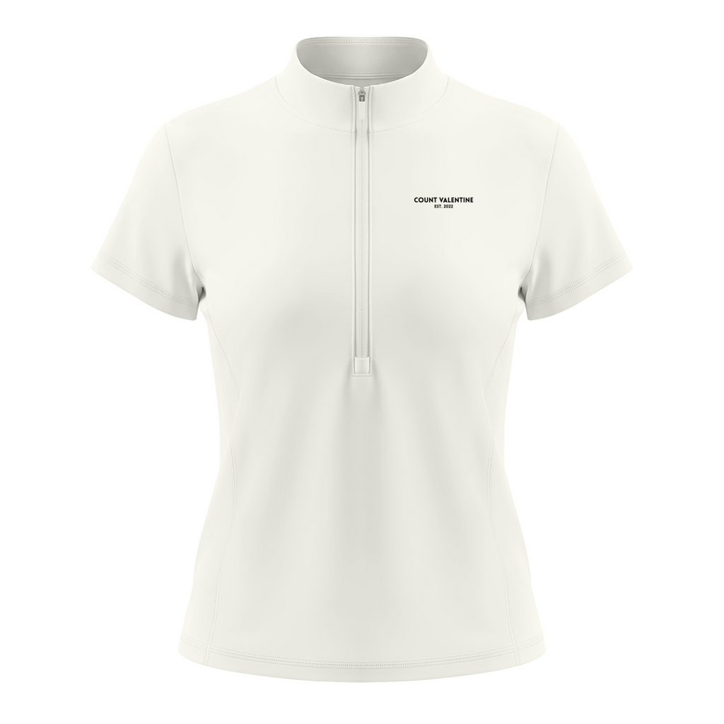 Everyday Move Zip Top - White, photo 1 | women's quarter-zip training top by Count Valentine