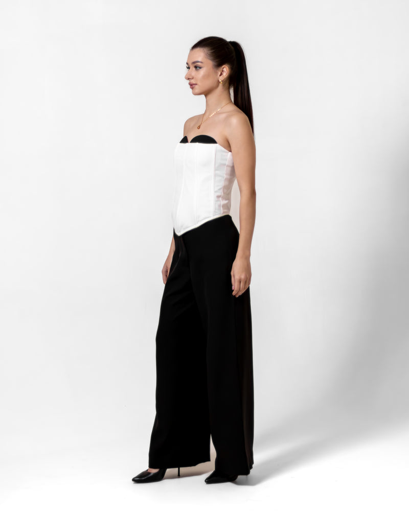 WHITE CORSET & BLACK TROUSER SET - Count Valentine