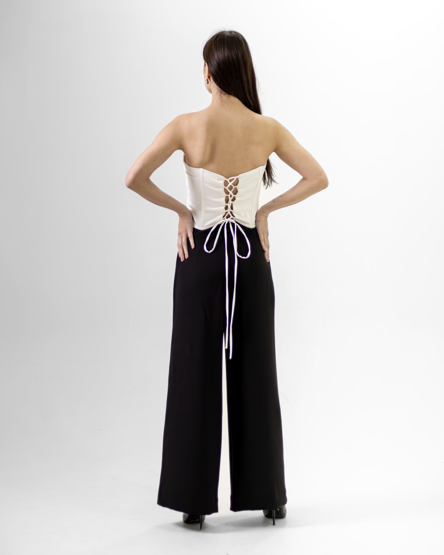 WHITE CORSET & BLACK TROUSER SET - Count Valentine