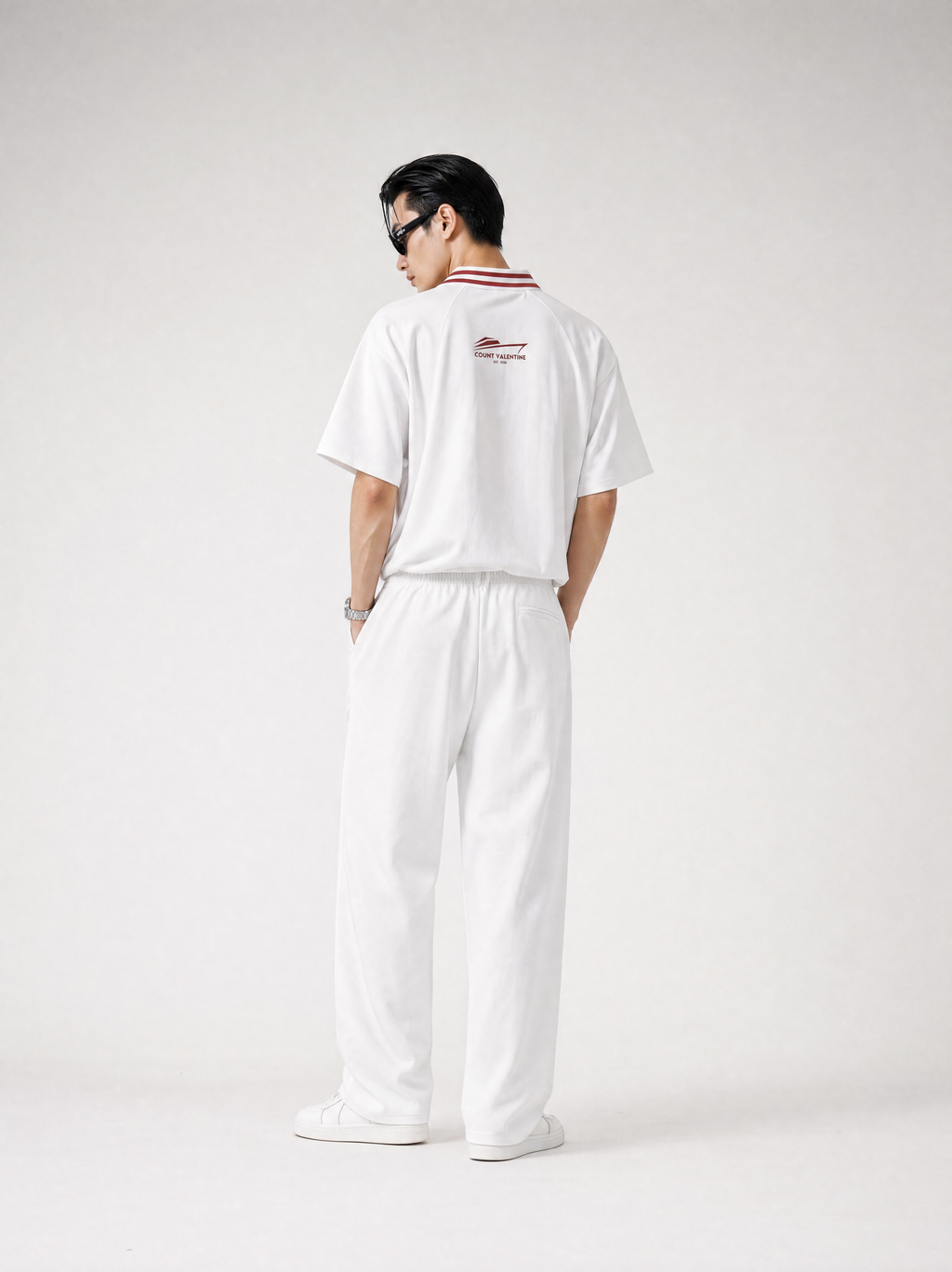 Deckside Drift Tee - White with Red