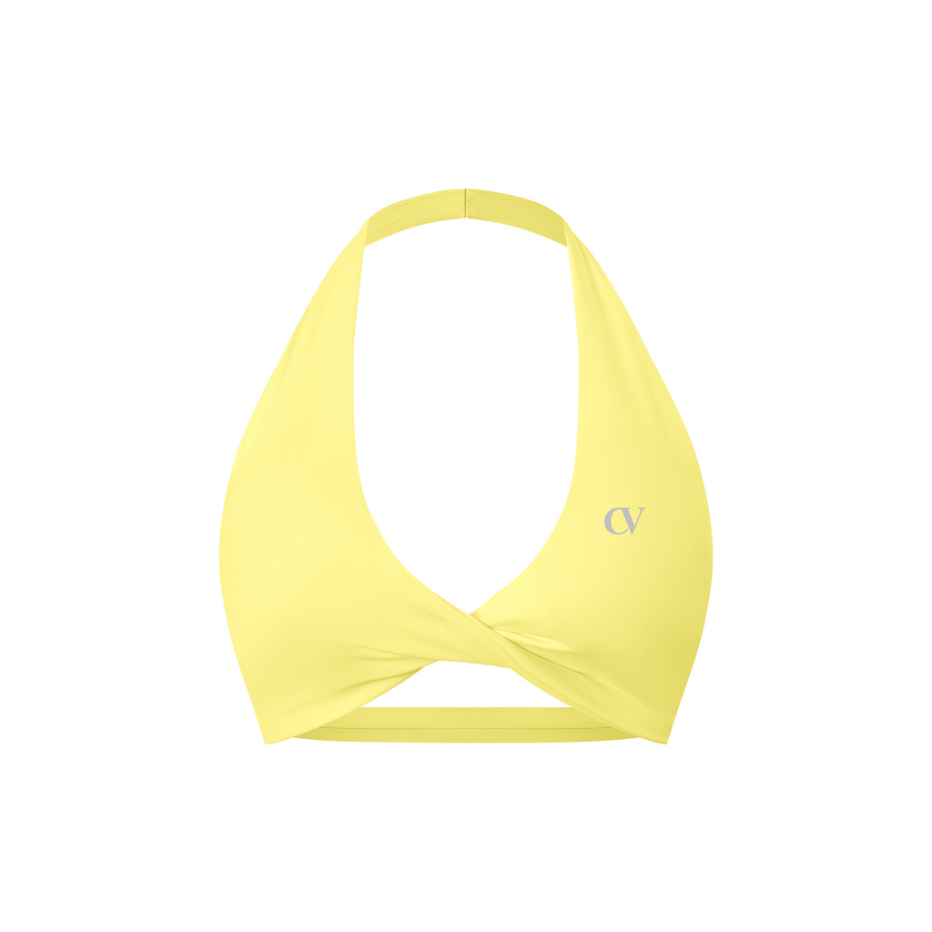 Women's Pleated Halter Sports Bra