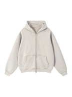 Zip-Through Boxy Fleece Hoodie