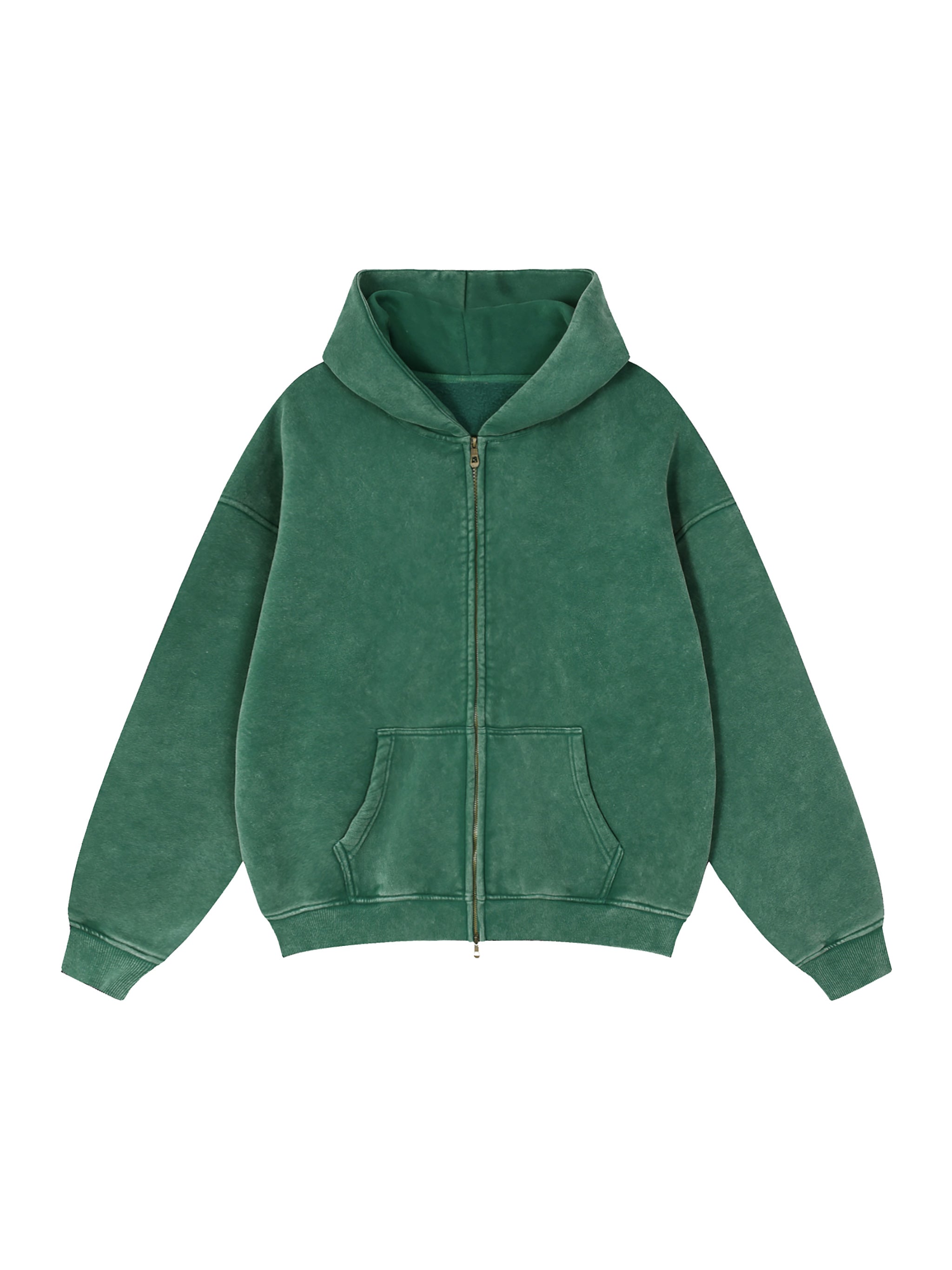 Zip-Through Boxy Fleece Hoodie