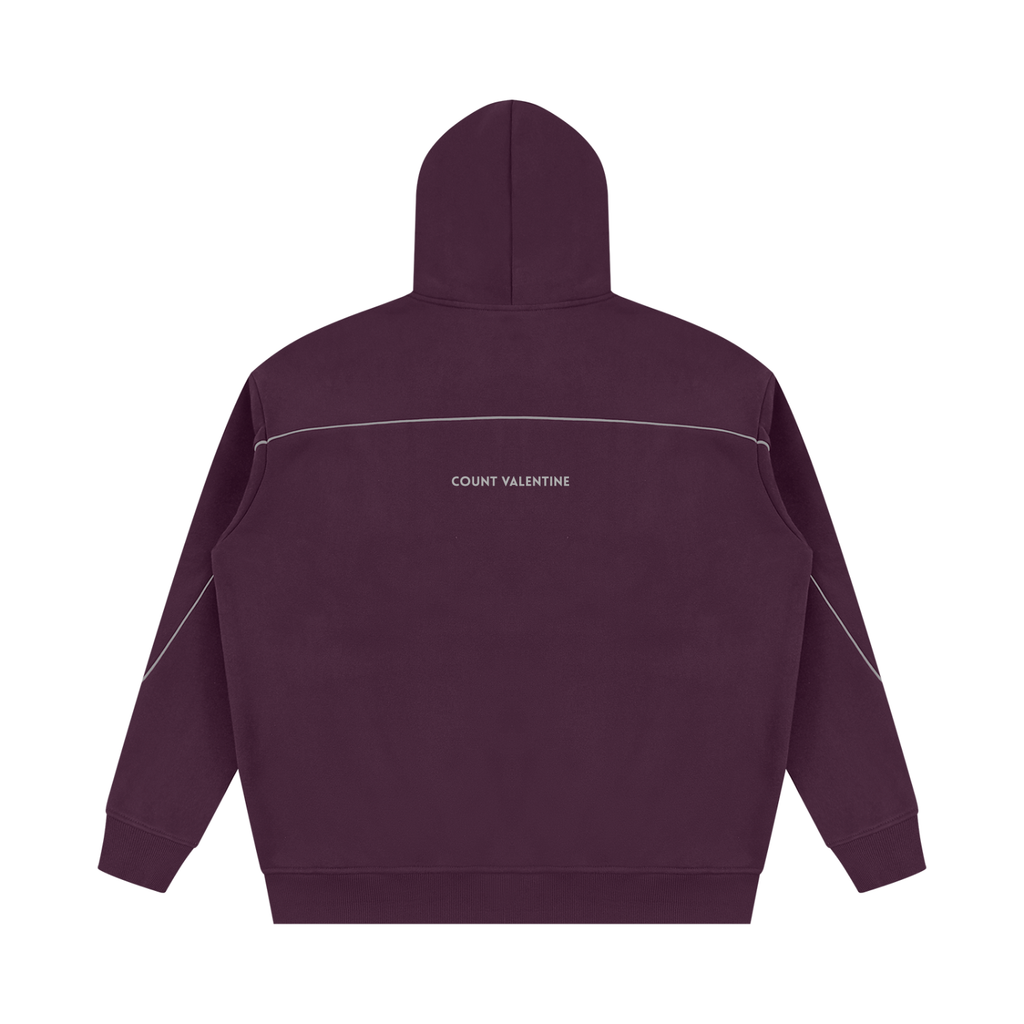 Unisex Oversized Piping Fleece Hoodie