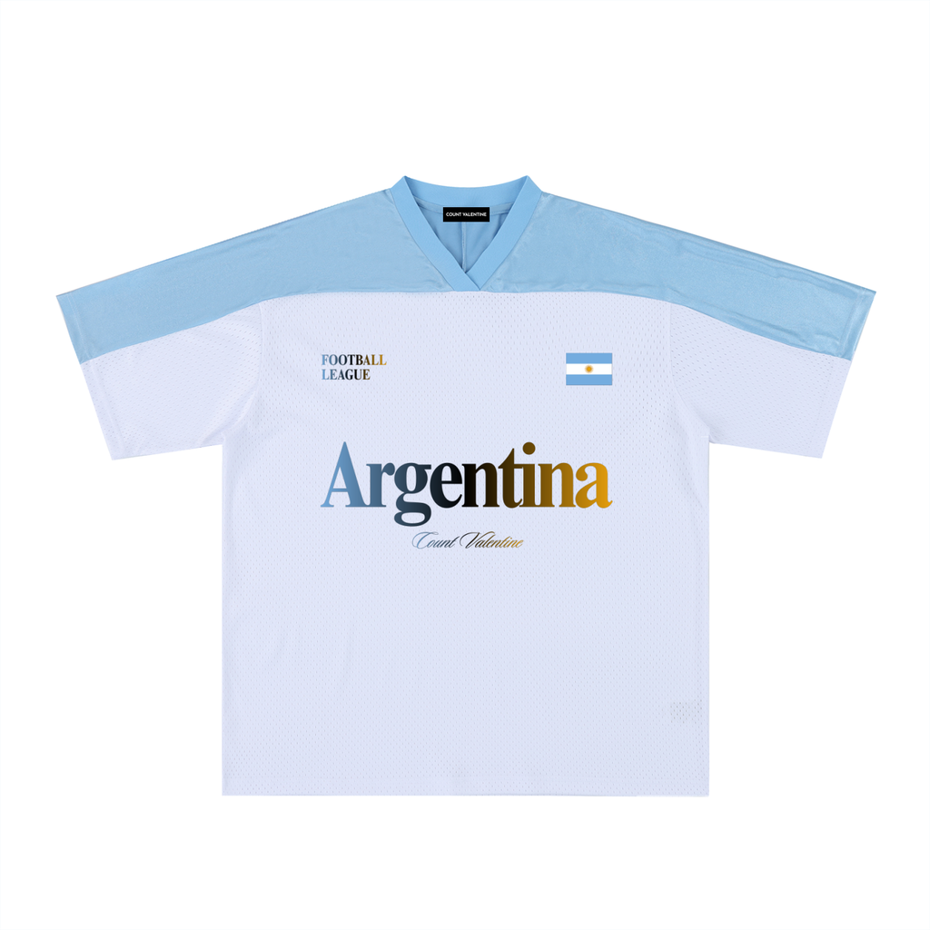 Oversized Mesh V-Neck Soccer Jersey