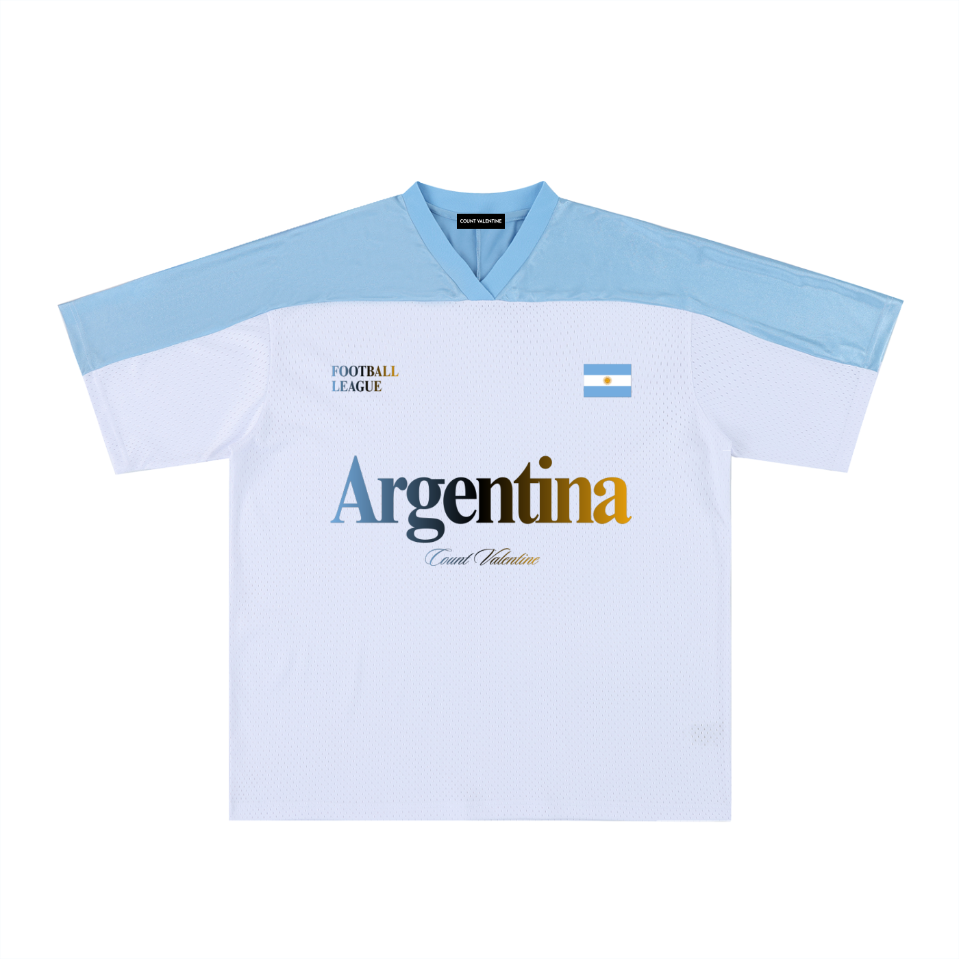 Oversized Mesh V-Neck Soccer Jersey