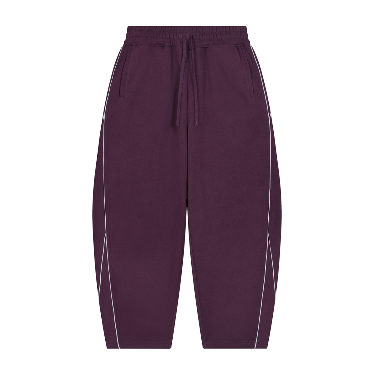 Unisex Piping Fleece Barrel Leg Sweatpants