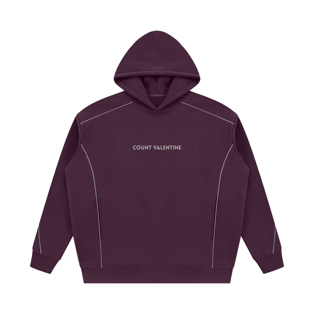 Unisex Oversized Piping Fleece Hoodie