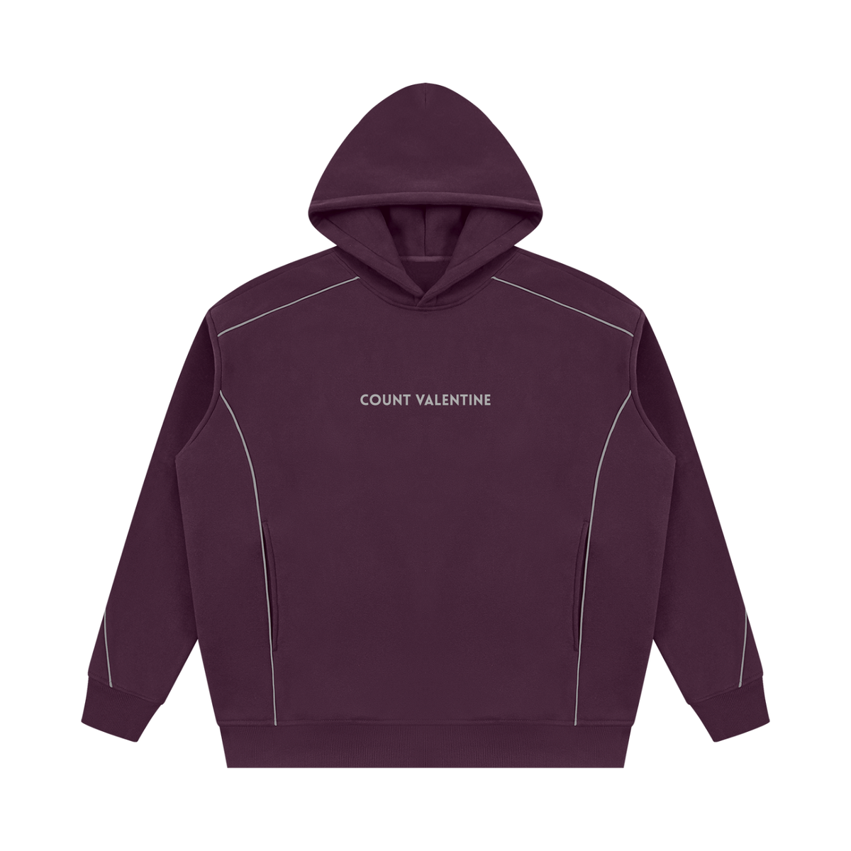 Unisex Oversized Piping Fleece Hoodie