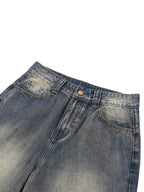Vintage Wash Baggy Denim Shorts