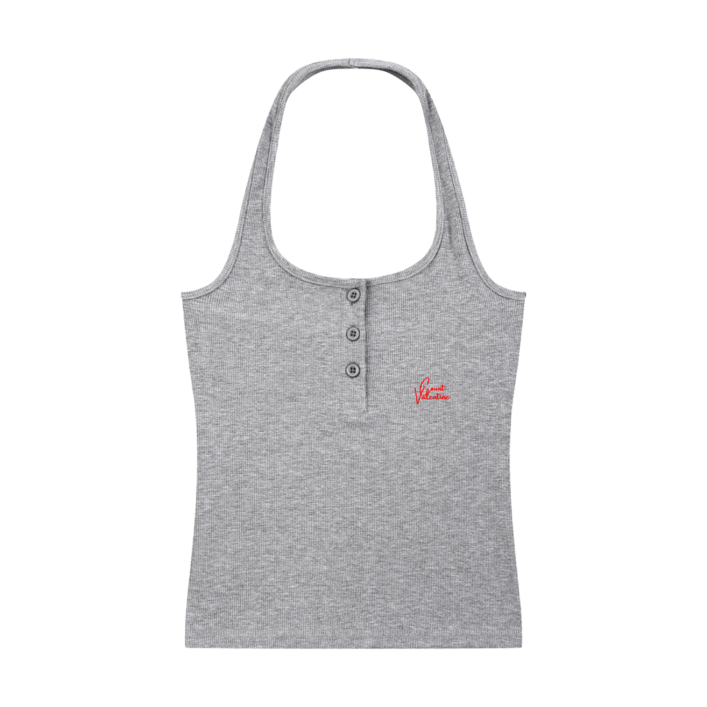 Women's Ribbed Henley Tank Top
