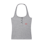 Women's Ribbed Henley Tank Top