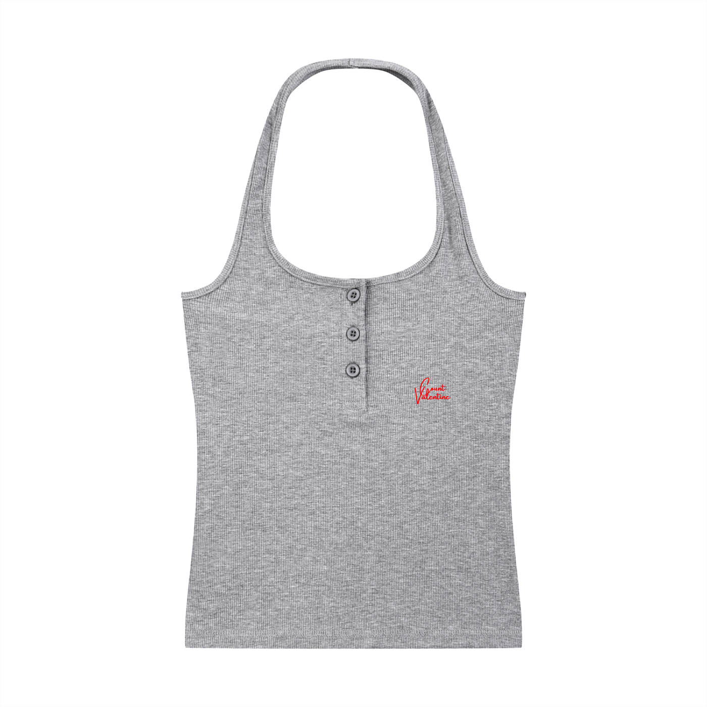 Women's Ribbed Henley Tank Top