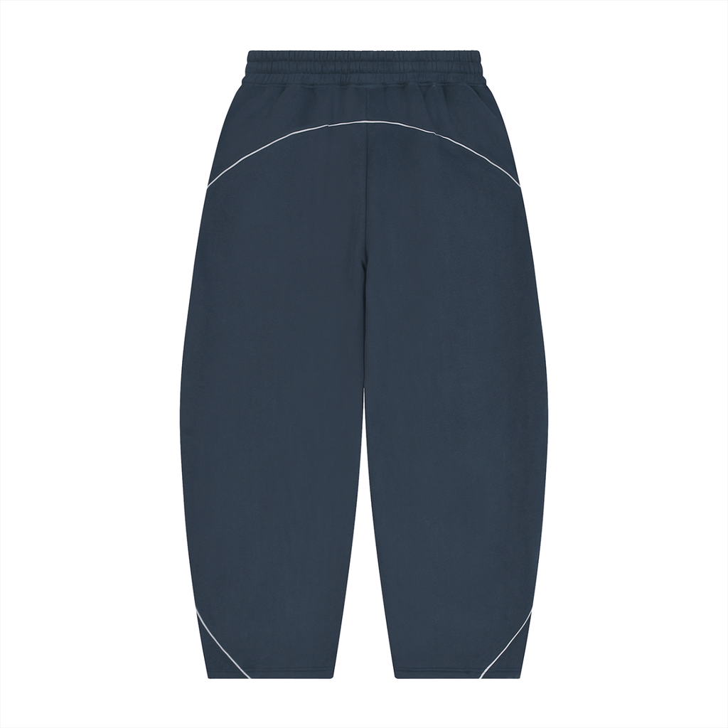 Unisex Piping Fleece Barrel Leg Sweatpants
