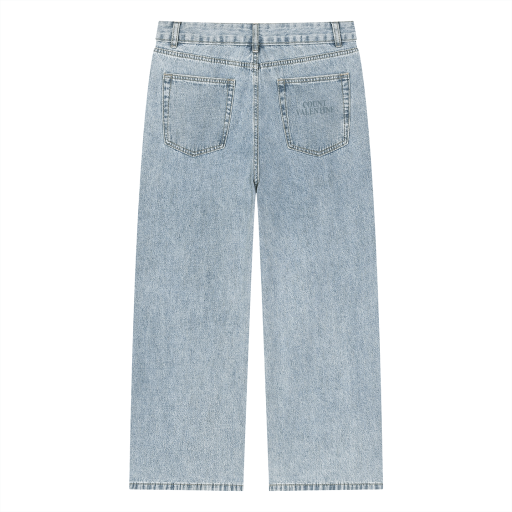 Unisex Vintage Wash Straight Leg Jeans