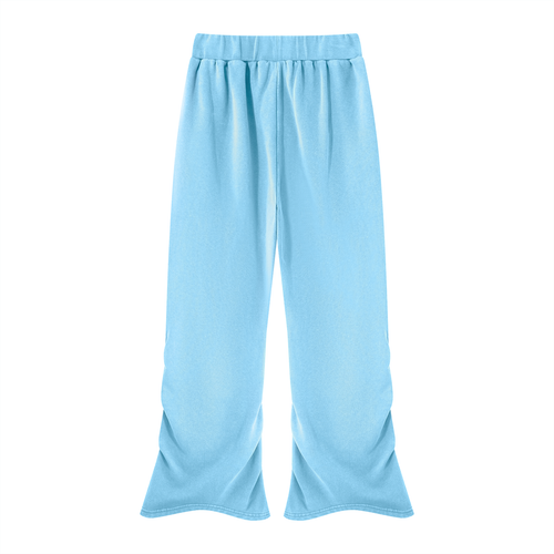 Coffee Club Vintage Wash Sweatpants - Sky Blue, back view | ruched sweatpants by Count Valentine
