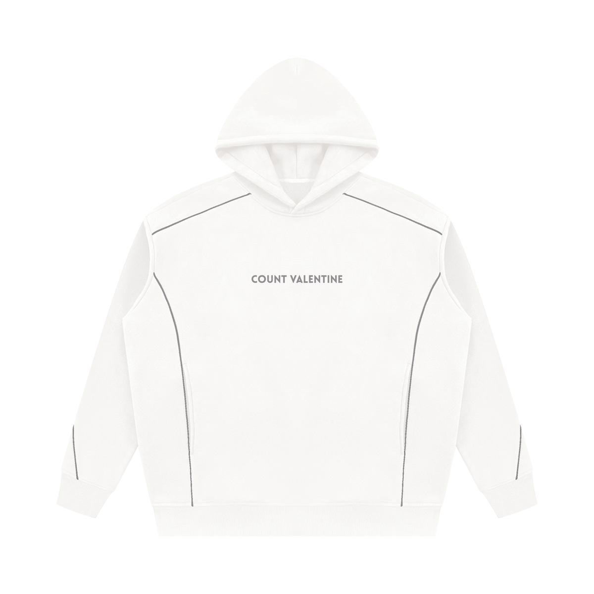 Unisex Oversized Piping Fleece Hoodie