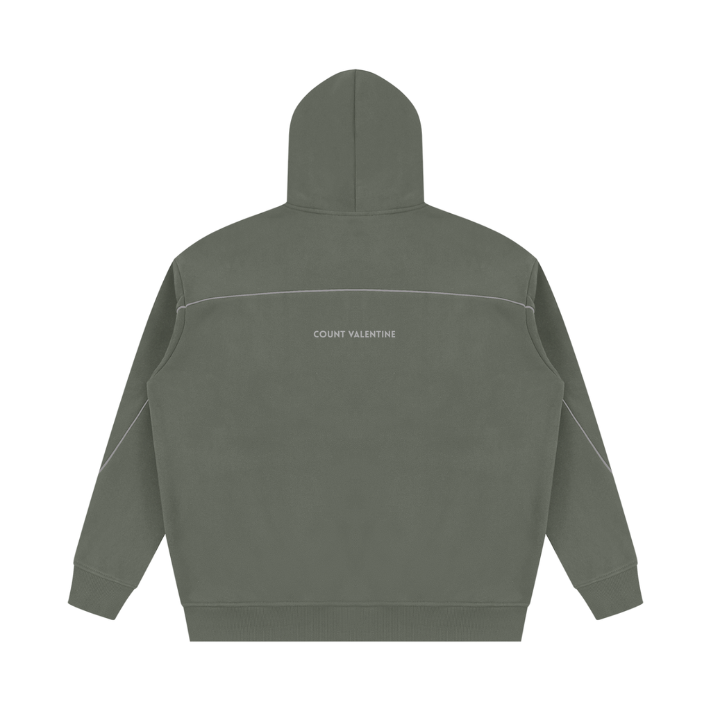 Unisex Oversized Piping Fleece Hoodie
