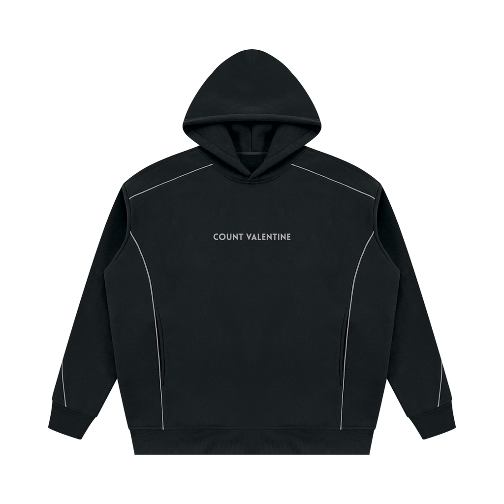 Unisex Oversized Piping Fleece Hoodie