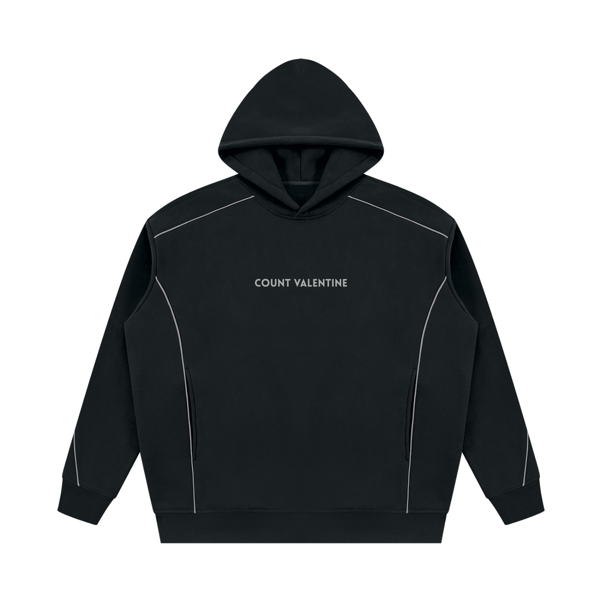 Unisex Oversized Piping Fleece Hoodie