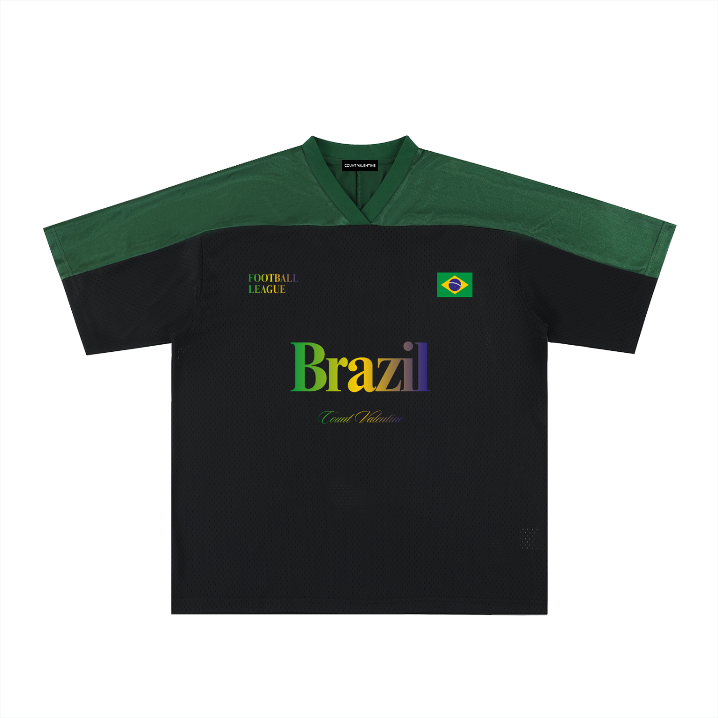 Oversized Mesh V-Neck Soccer Jersey