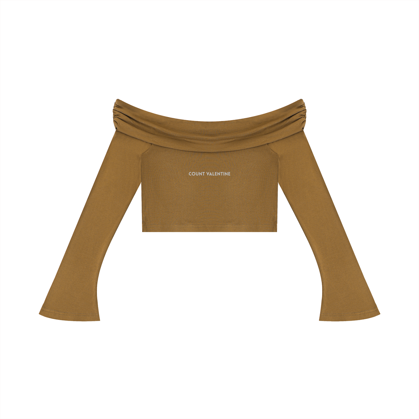Women's Off-the-Shoulder Bell Sleeve Crop T-Shirt